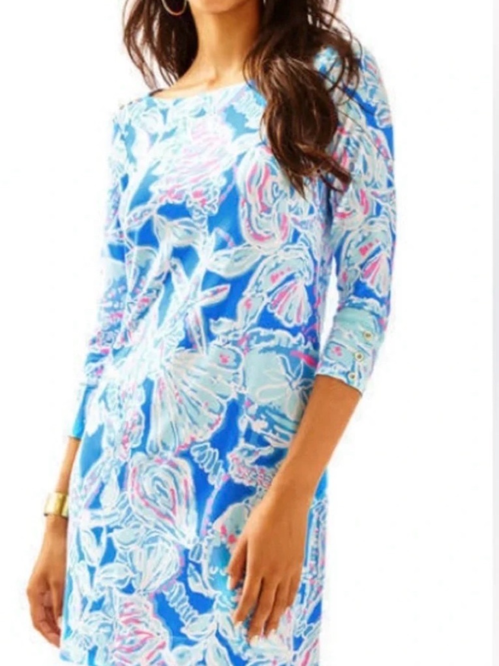 Lilly Pulitzer Women's Sophie Bay Blue Into The Deep Dress Size L - Picture 8 of 8